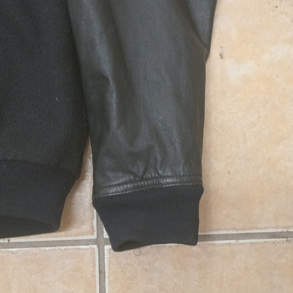 Mens Vintage Nike Air Varsity Wool Leather Jacket L - Picture 11 of 11